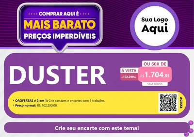 Modelo de Cartaz para Cartaz A4 Horizontal com o tema Mais Barato para Concessionaria de Carros