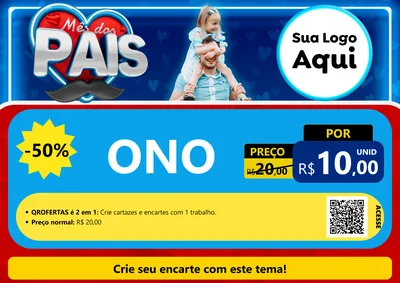 Modelo de Cartaz para Cartaz A4 Horizontal com o tema Mês Dos Pais para Óticas