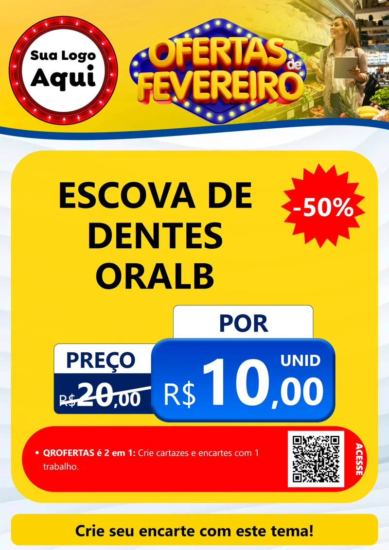 Modelo de Cartaz para Cartaz A4 Vertical com o tema Ofertas de Fevereiro para Higiene Pessoal