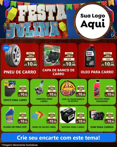 Modelo de Rede Social para Feed Instagram com o tema Festa Julina para Auto peças