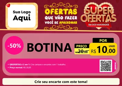 Modelo de Cartaz para Cartaz A4 Horizontal com o tema Dia dos Namorados para Agropecuária