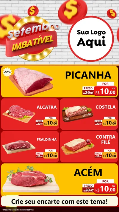 Modelo de TV para TV Vertical com o tema Setembro Imbatível para Açougue