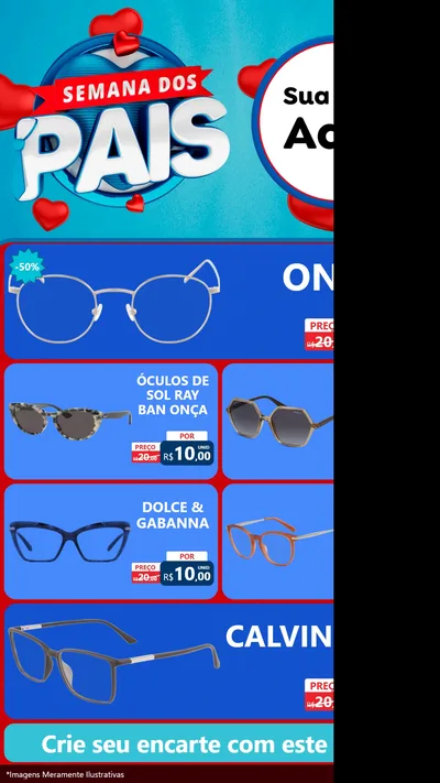 Modelo de TV para TV Vertical com o tema Semana Dos Pais para Óticas