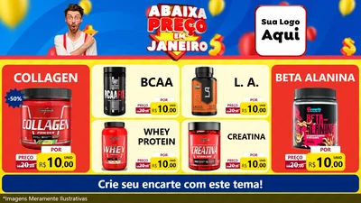 Modelo de TV para TV Horizontal com o tema Abaixa Preço em Janeiro para Suplementos alimentares