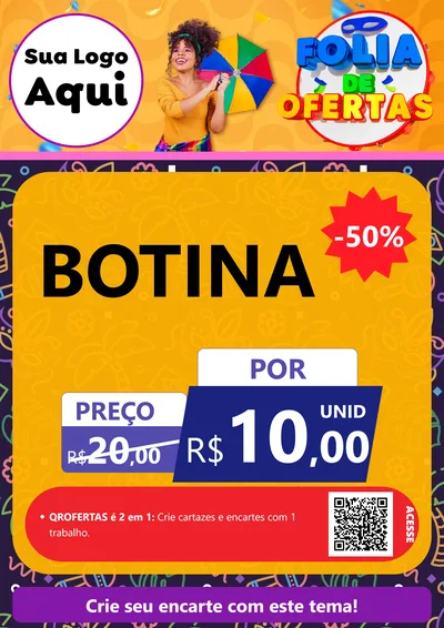 Modelo de Cartaz para Cartaz A4 Vertical com o tema Folia de Ofertas para Agropecuária