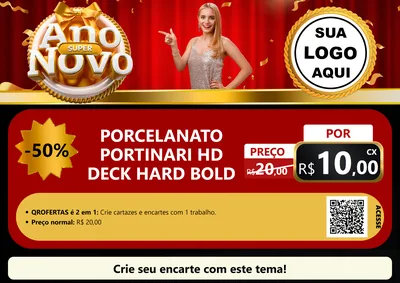 Modelo de Cartaz para Cartaz A4 Horizontal com o tema Super Ano Novo para Pisos e revestimentos