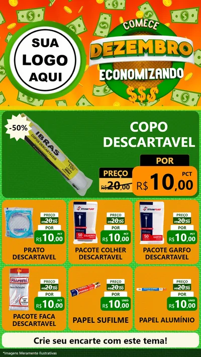 Modelo de Rede Social para Stories com o tema Comece Dezembro Economizando para Embalagens