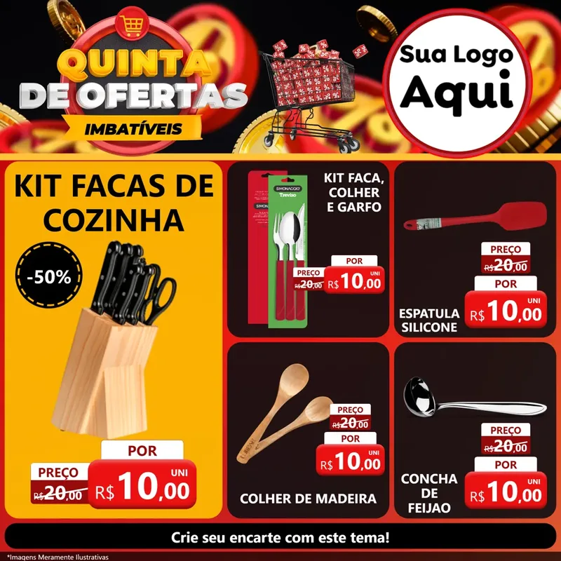 Modelo de Rede Social para Feed Facebook com o tema Quinta de Ofertas Imbatíveis para Utilidades Domésticas