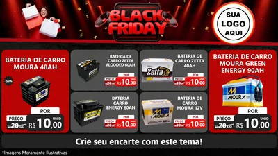 Modelo de TV para TV Horizontal com o tema Black Friday para Baterias Elétricas