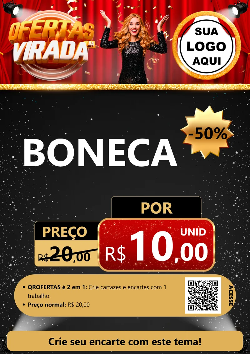 Modelo de Cartaz para Cartaz A4 Vertical com o tema Ofertas da Virada para Brinquedos