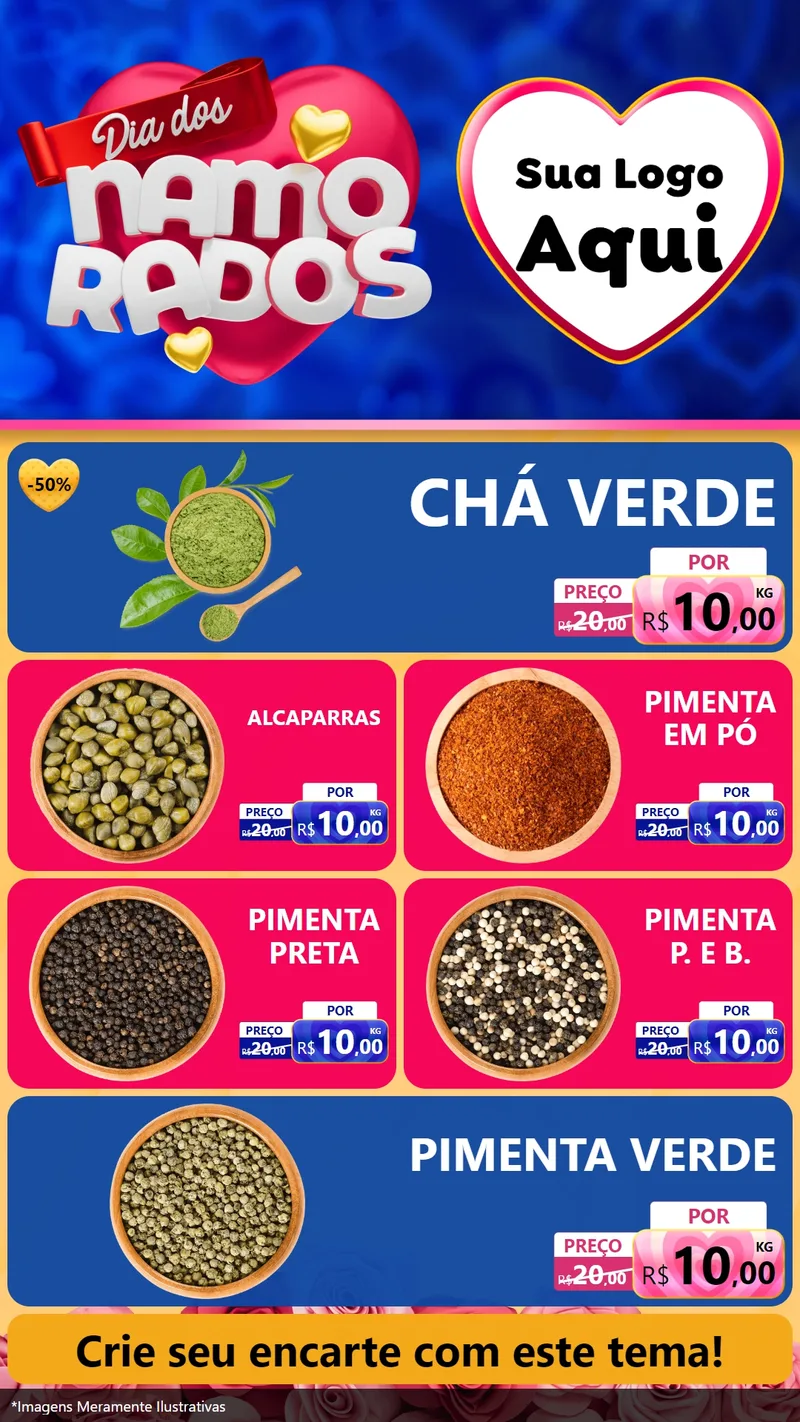 Modelo de TV para TV Vertical com o tema Dia dos namorados para Produtos Naturais