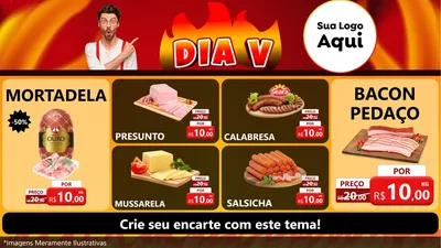Modelo de TV para TV Horizontal com o tema Dia V para Frios e Laticínios