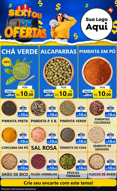 Modelo de Encarte para Encarte Grande com o tema Sextou de Ofertas para Produtos Naturais