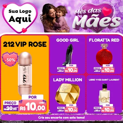 Modelo de Rede Social para Feed Facebook com o tema Mês das Mães para Perfumes