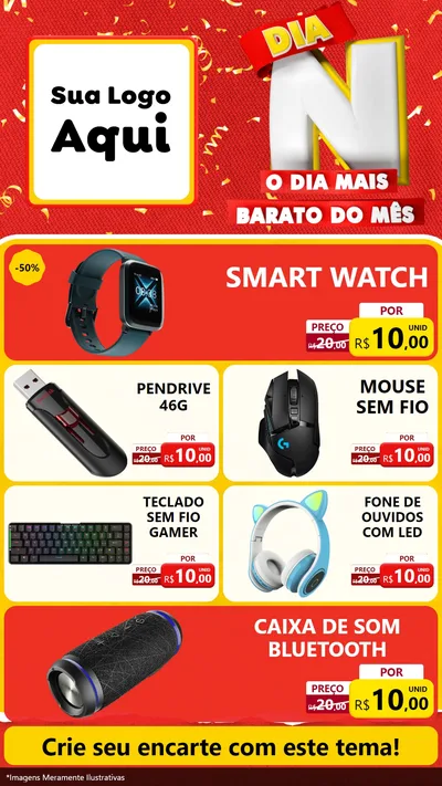 Modelo de TV para TV Vertical com o tema Dia N o Dia Mais Barato do Mês para Informática