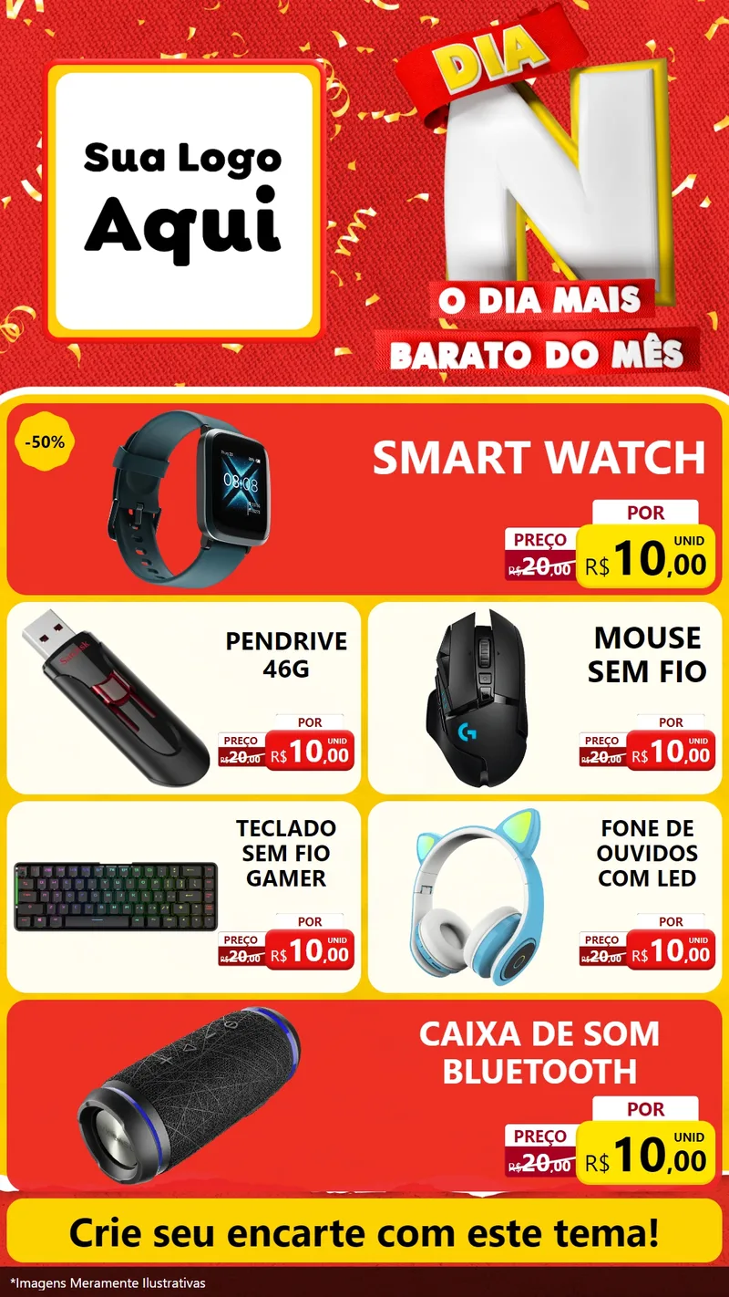 Modelo de TV para TV Vertical com o tema Dia N o Dia Mais Barato do Mês para Informática