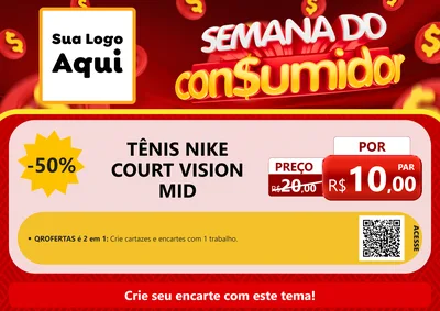 Modelo de Cartaz para Cartaz A4 Horizontal com o tema Semana do Consumidor para Calçados