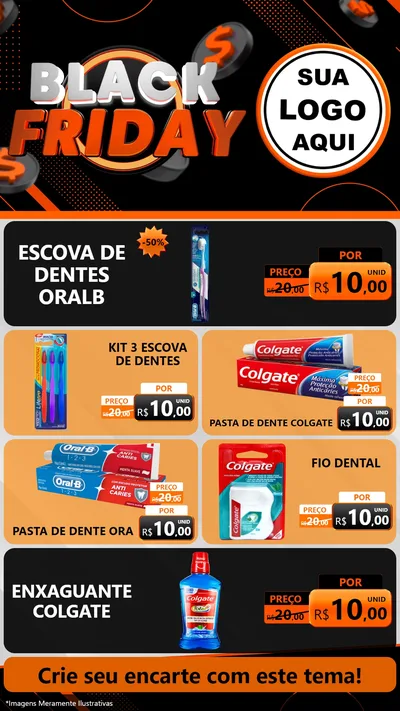 Modelo de TV para TV Vertical com o tema Black Friday para Higiene Pessoal