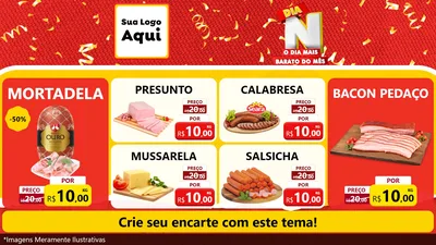 Modelo de TV para TV Horizontal com o tema Dia N o Dia Mais Barato do Mês para Frios e Laticínios