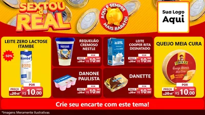 Modelo de TV para TV Horizontal com o tema Sextou do Real para Frios e Laticínios