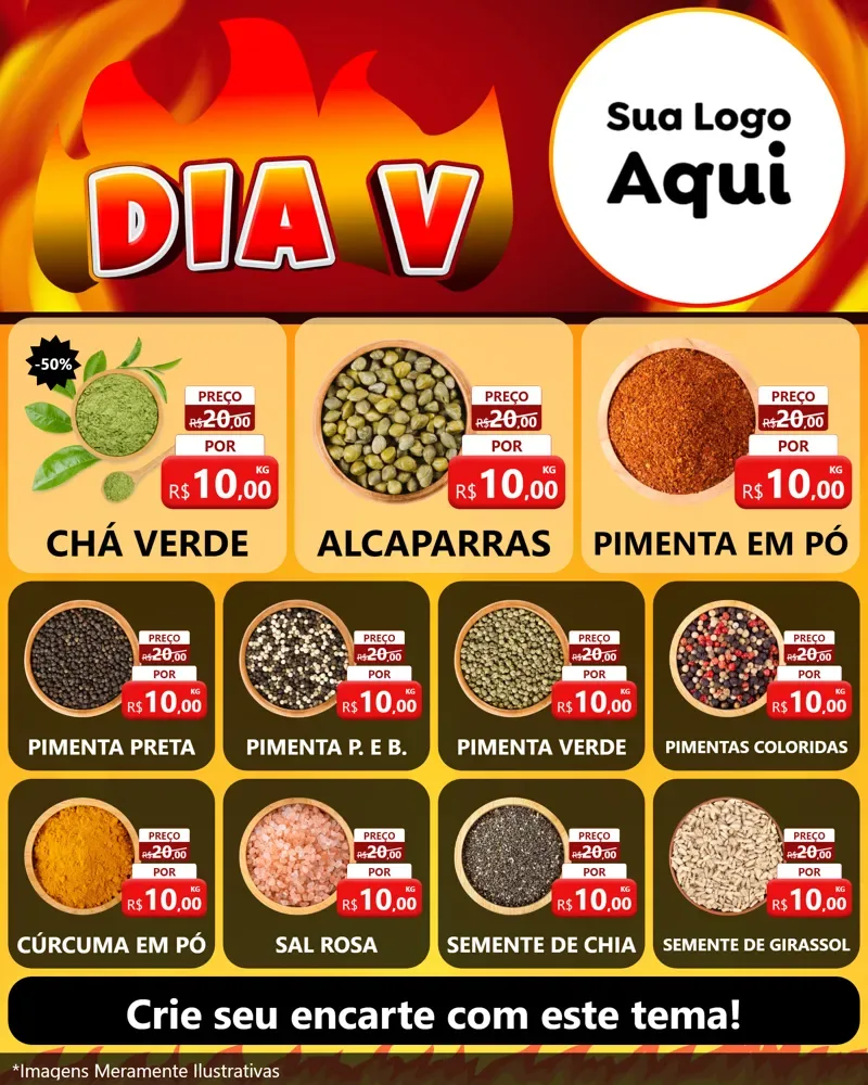 Modelo de Rede Social para Feed Instagram com o tema Dia V para Produtos Naturais