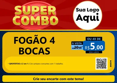 Modelo de Cartaz para Cartaz A4 Horizontal com o tema Super Combo para Móveis e Eletro