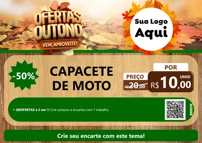 Modelo de Cartaz para Cartaz A4 Horizontal com o tema Ofertas de Outono - Vem, Aproveite! para Moto peças