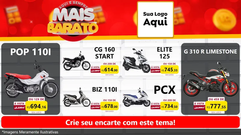 Modelo de TV para TV Horizontal com o tema Mais Barato para Concessionaria de Motos