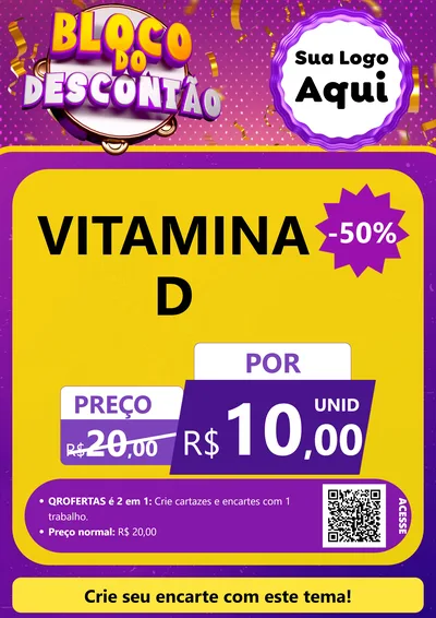 Modelo de Cartaz para Cartaz A4 Vertical com o tema Bloco do Descontão para Farmácia
