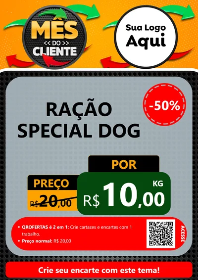 Modelo de Cartaz para Cartaz A4 Vertical com o tema Mês do Cliente para Pet Shop