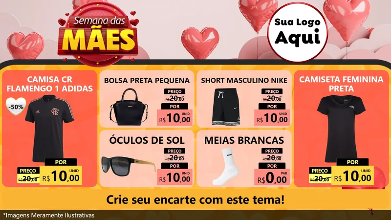 Modelo de TV para TV Horizontal com o tema Semana das Mães para Roupas e acessórios