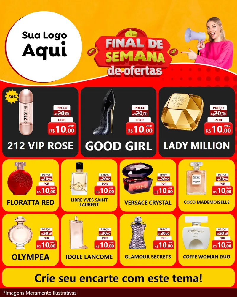 Modelo de Rede Social para Feed Instagram com o tema Final de Semana de Ofertas para Perfumes