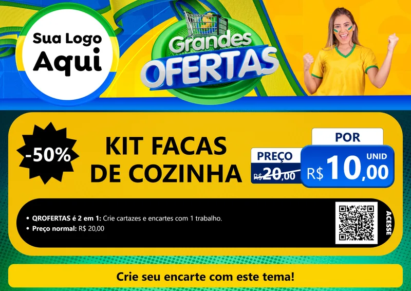 Modelo de Cartaz para Cartaz A4 Horizontal com o tema Grandes Ofertas para Utilidades Domésticas