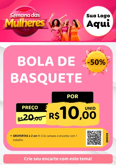 Modelo de Cartaz para Cartaz A4 Vertical com o tema Semana das Mulheres para Artigos Esportivos