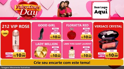 Modelo de TV para TV Horizontal com o tema Valentine's Day para Perfumes