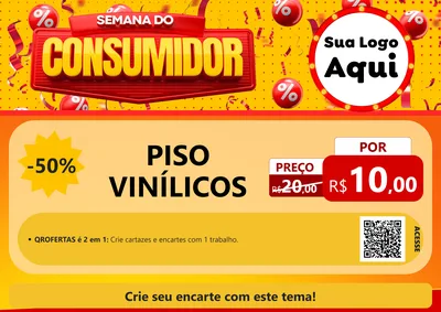 Modelo de Cartaz para Cartaz A4 Horizontal com o tema Semana do Consumidor para Material para Construção