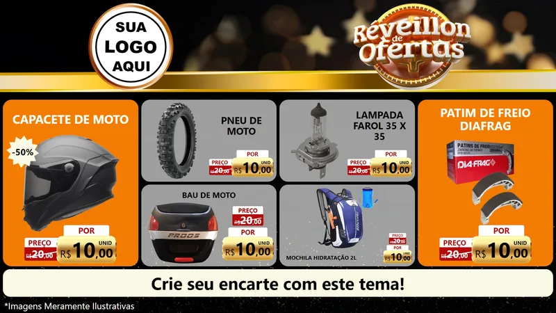 Modelo de TV para TV Horizontal com o tema Réveillon de Ofertas para Moto peças