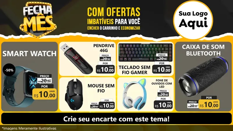 Modelo de TV para TV Horizontal com o tema Fecha Mês para Informática