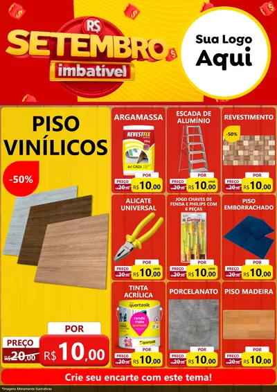 Modelo de Encarte para Encarte A4 Vertical com o tema Setembro Imbatível para Material para Construção