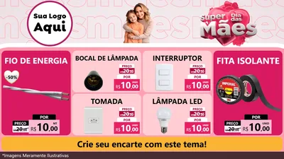 Modelo de TV para TV Horizontal com o tema Super Dia Das Mães para Materiais Elétricos