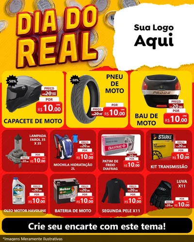 Modelo de Rede Social para Feed Instagram com o tema Dia Do Real para Moto peças