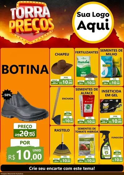 Modelo de Encarte para Encarte A4 Vertical com o tema Torra Preços para Agropecuária