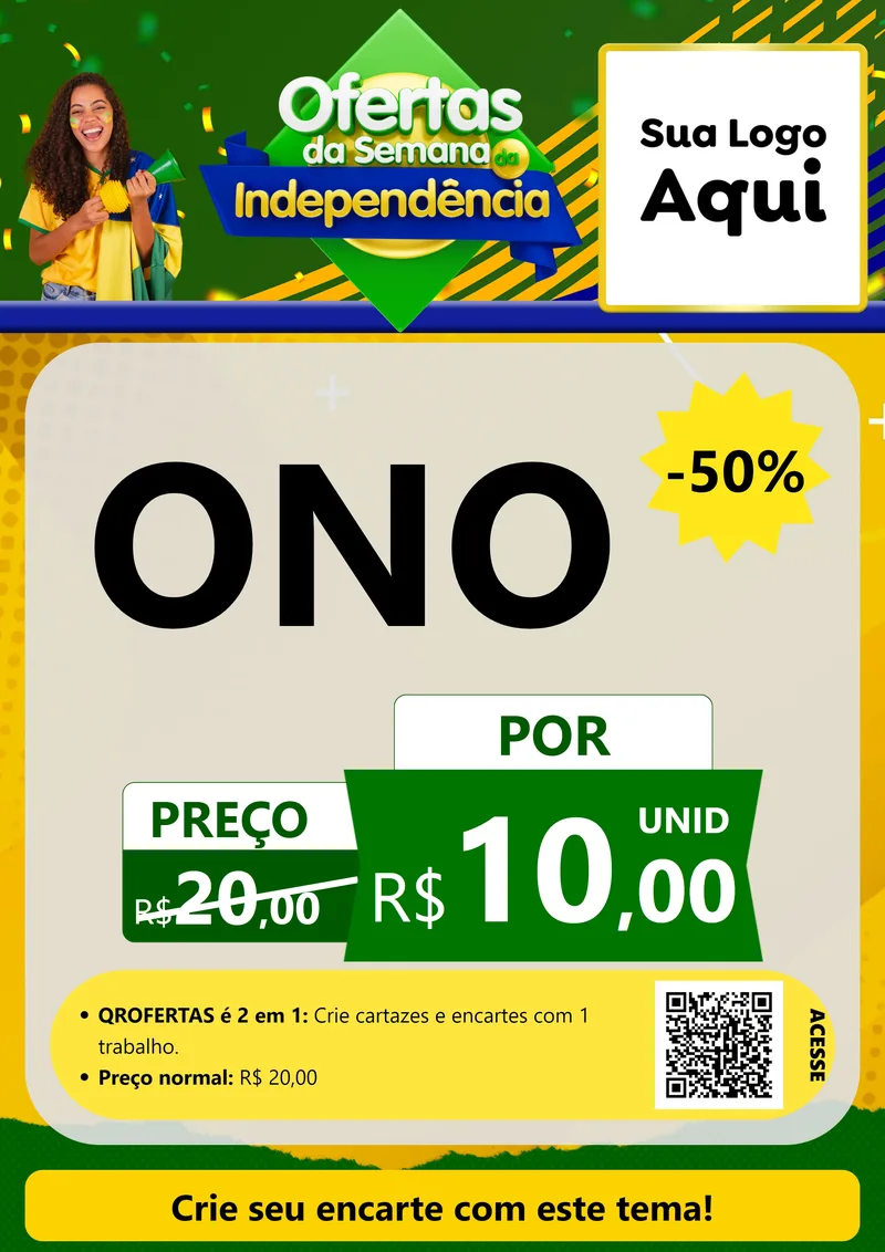 Modelo de Cartaz para Cartaz A4 Vertical com o tema Ofertas da Semana da Independência para Óticas