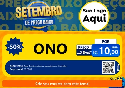 Modelo de Cartaz para Cartaz A4 Horizontal com o tema Setembro De Preço Baixo para Óticas