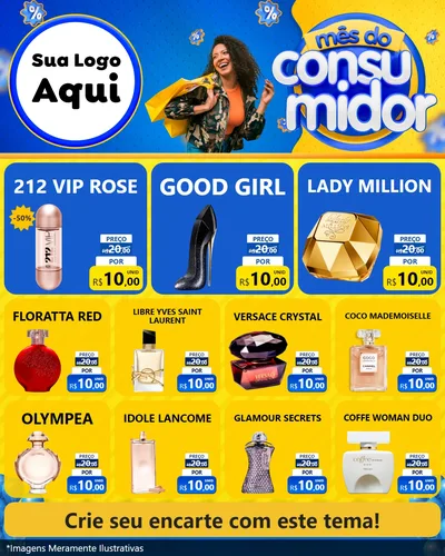 Modelo de Rede Social para Feed Instagram com o tema Mês do Consumidor para Perfumes