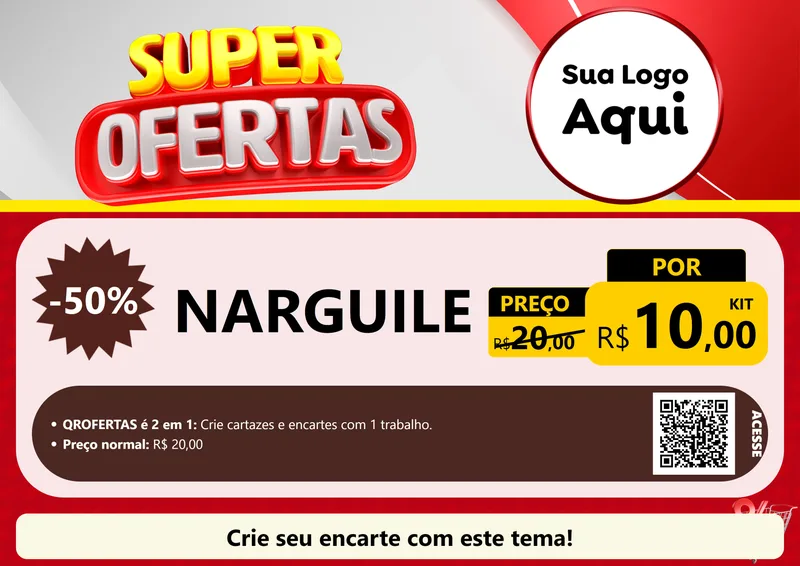 Modelo de Cartaz para Cartaz A4 Horizontal com o tema Super Ofertas para Tabacaria