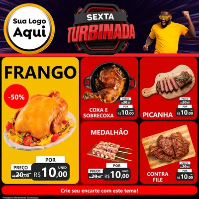 Modelo de Rede Social para Feed Facebook com o tema Sexta Turbinada para Assados