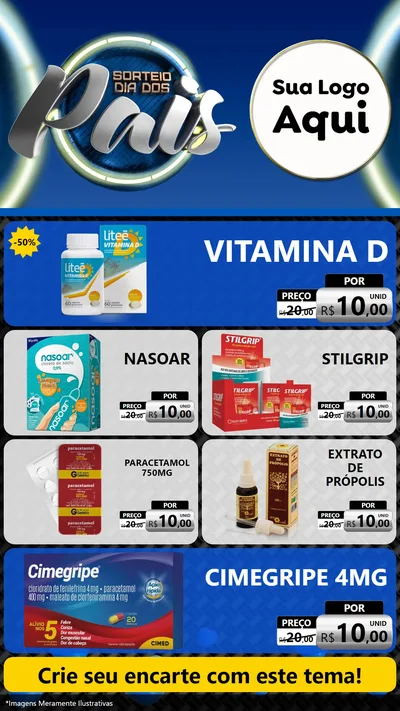 Modelo de TV para TV Vertical com o tema Sorteio Dia Dos Pais para Farmácia