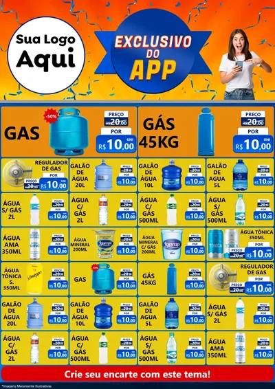 Modelo de Encarte para Encarte A4 Vertical com o tema Exclusivo do Aplicativo para Água e gás