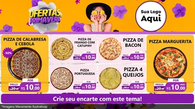 Modelo de TV para TV Horizontal com o tema Ofertas Da Primavera para Pizzaria